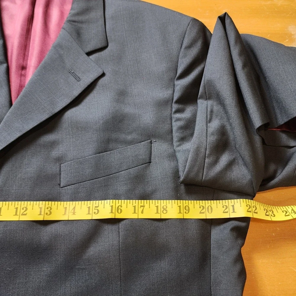 J. Victor Wool Suit‎ Jacket Mens 42S Charcoal VTG Union Made Canada Career Event